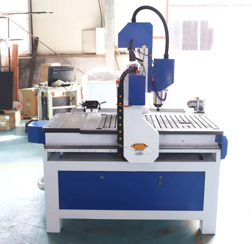 1.5kw 2.2kw Spindle 6090 9012 1212 1325 Wood Cutting 3D 4th Axis Side Rotary Axis Engraving CNC Router Machine for Metal Acrylic Steel Price