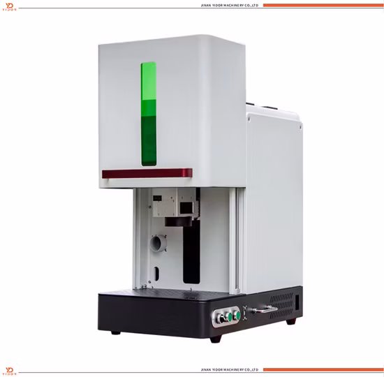 Mini máquina de marcado láser de fibra de tipo totalmente cerrado con enfoque automático para impresión de logotipo en color de metal Etiqueta de mascota de plástico Grabado Matrícula Matrícula Tarjeta de memoria